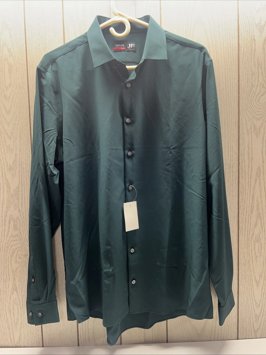 Jeff Ferrar JF Stretch Slim Fit Dress Shirt Dark Green NWT Large | eBay