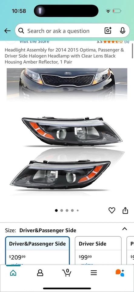 2014-2015 Optima Headlight Set - Image 2 of 4
