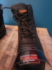 New Samson  Black safety Composite Toe Cap  Zip Up work Boots size 8.
