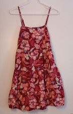 Old Navy Junior's Burgundy Floral Tiered Swing Dress Size S