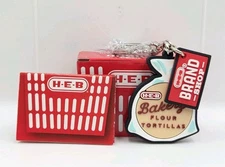 Open Box New H-E-B Brand Shop Key Chain HEB Bakery Flour Tortillas Keychain