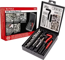 BILITOOLS 5/16-18 inch Thread Repair Kit, HSS Drill Helicoil Inch 