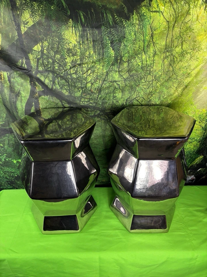 Pair of Ceramic Side Tables With Silver Finish - Image 2 of 4