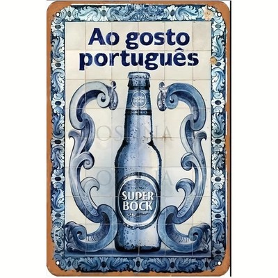 Vintage Portuguese Super Bock Beer Tin Metal Signs Home Décor 8x12