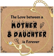 Infinity Love Heart Link Bracelet for Women Gold Plated Dainty Jewelry Gift for 