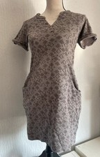 Mantaray Dress Size 8 Grey Casual Textured Patterned Pockets Tunic Casual
