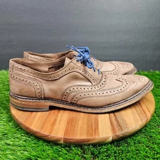 Allen Admonds Neumok Dress Shoes Mens 9.5 D Brown Blue Wingtip Oxford Leather
