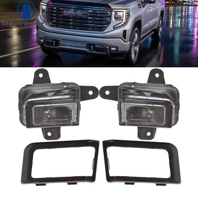 For Sierra 1500 2022-2024 LED Fog Light w/ Bezel Wires AT4 Denali SLT Elevation