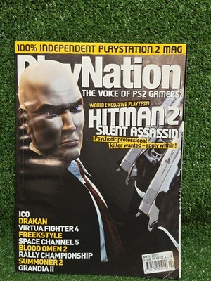PlayNation PS2 Magazine Hitman 2 Issued April 2002 Blood Omen 2, ICO, Gamers