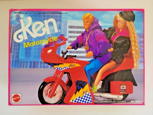 Mattel Barbie Ken Motorcycle Red No. 8051 Vintage 1992 New Factory Sealed Box