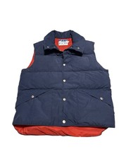 Vintage Down Wind USA Down Vest Men's Medium Navy 80/20 Down Fill Puffer Retro