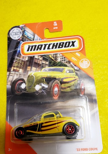 2017 Matchbox '33 Ford Coupe Yellow MBX City Diecast 1:64 *New*
