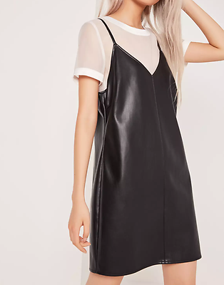 chinese dress ladies Two-Toned Black Leather Dress Coat