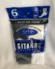 New VTG 1998 Women's Gitano Pack Cuff Or Crew Soft Black White Adult Socks 9-11