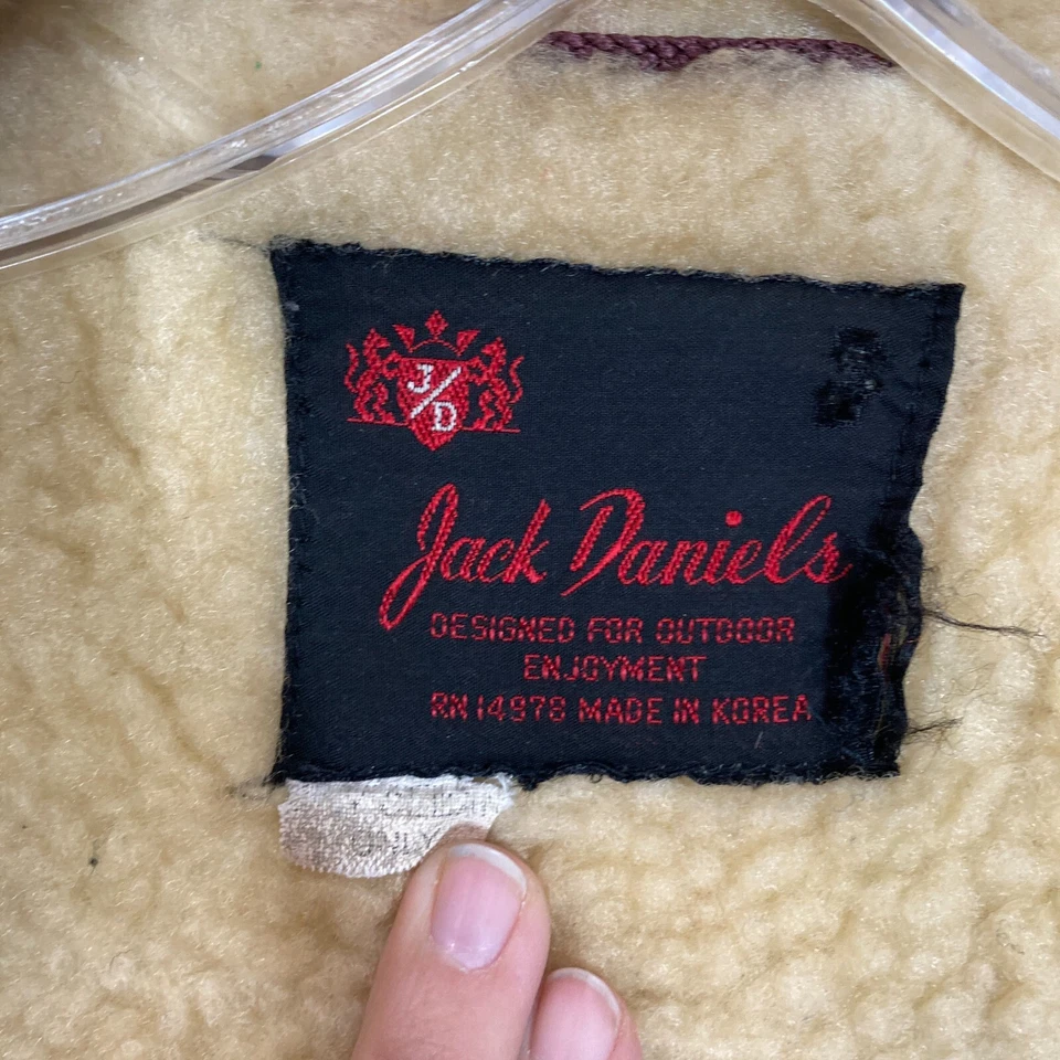 Chaqueta de pana forrada Sherpa sintética vintage años 70 abrigo rancho para hombre M/L marrón occidental Foto 3 de 4