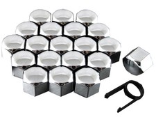 Set 20 17mm Chrome Car Caps Bolts Covers Wheel Nuts For Ford Focus Mk1 MK2