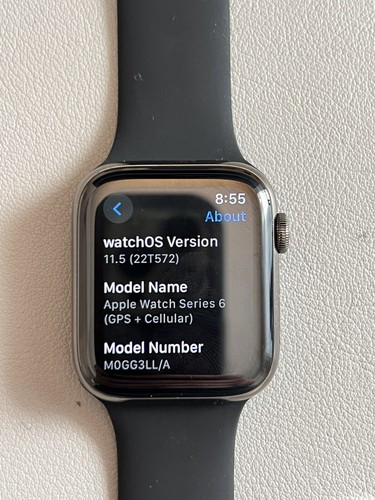 Apple Watch Series 6 44mm Graphite Stainless Steel Case with Black Sport Band - Zdjęcie 3 z 13