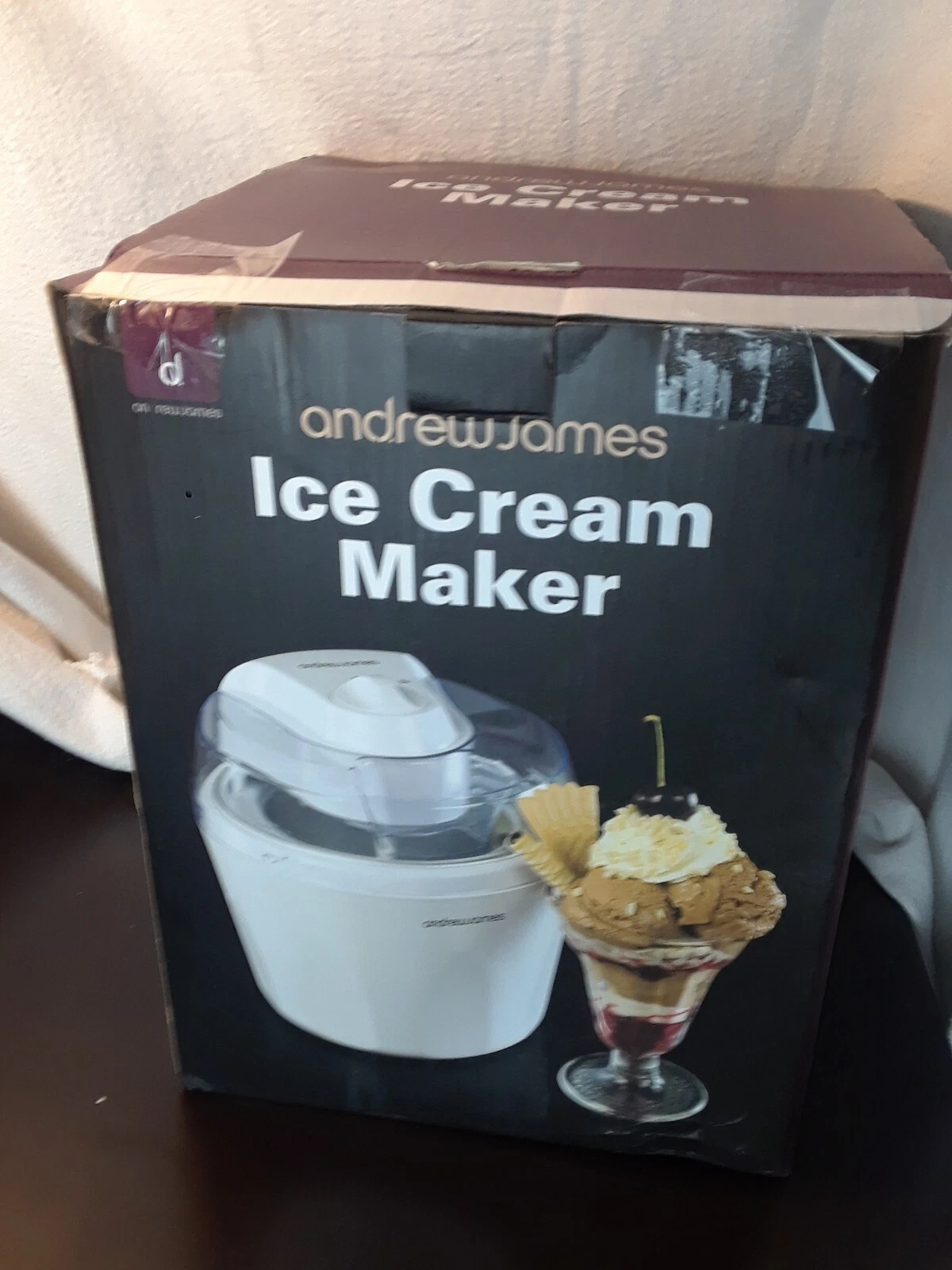 Andrew James Ice Cream Maker 1.45L UK electrical plug