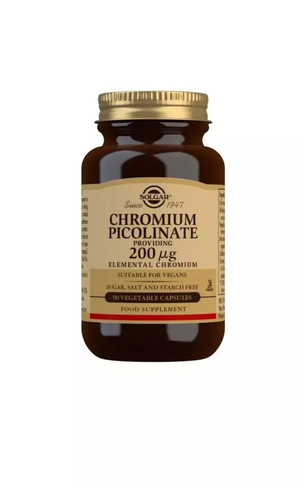 Solgar Chromium Picolinate 200 Ug 90 Capsules - Image 3