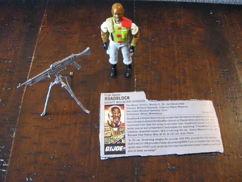 Vintage GI Joe ROADBLOCK (v2) Hasbro 1986 Complete with File Card