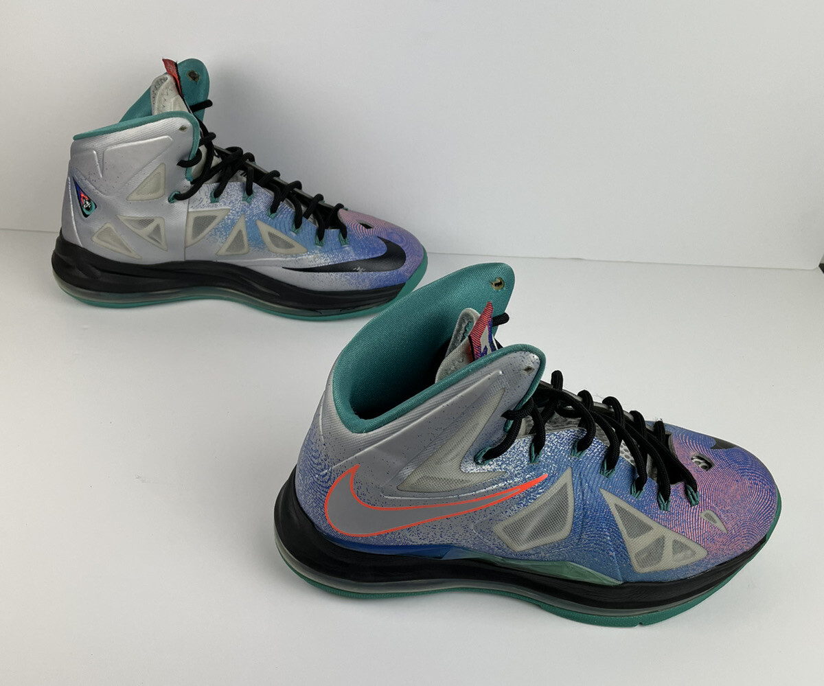 Men's Size 8.5 Nike LeBron X 10 Re-Entry Pure Platinum 541100 008 RARE W/ OG BOX
