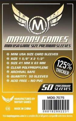 50 Mayday Games Mini American USA Board Game Card Sleeves 41 x 63mm  MDG-7075