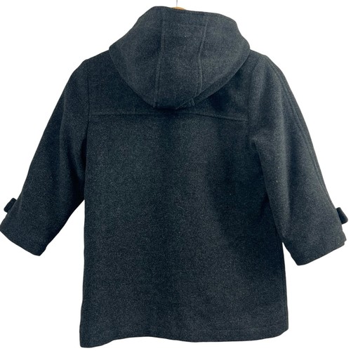 S. Rothschild Boy’s Dark Gray Wool Hooded Duffle Coat Size 6 Toggle - Picture 10 of 13