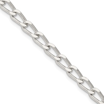 アクセサリー Silver chain long necklace Sterling Silver 4.3mm Open Elongated Link Chain 22
