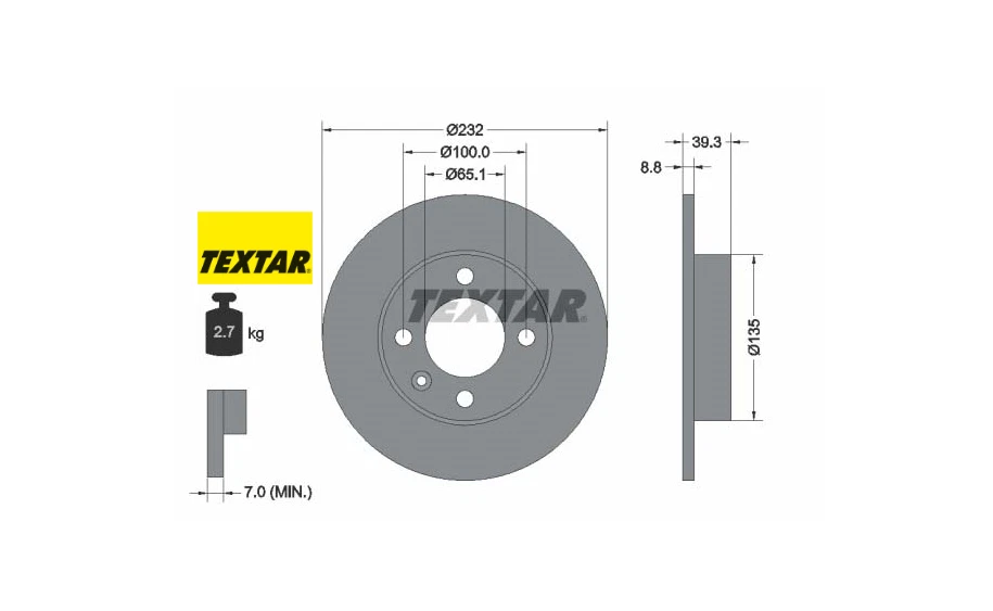 2x TEXTAR 92098203 PRO Bremsscheiben hinten für SEAT VOLKSWAGEN Neu - Bild 1 von 2