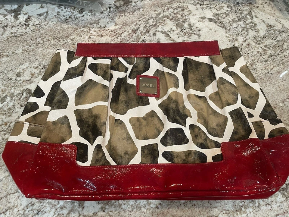 NUEVO Bolso de Mano Miche Prima Lexi SOLO Cartera Jirafa Negro Rojo Imitación Cuero