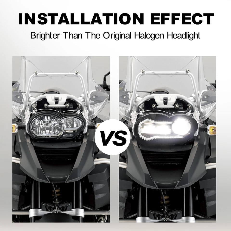 Proyector de aluminio faros LED de alto/bajo haz DRL para R1200GS Adventure 2005-2013 Foto 2 de 4