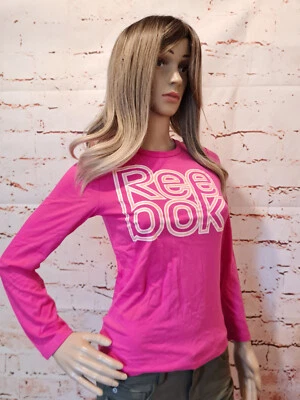 Reebok Mädchen Kinder Langarm T-Shirt Longsleeve Shirt Glitzer Pink Gr. 116-164