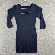 Express Women's Dress Size Small Blue Metallic 3/4 Sleeve Pullover Sheath