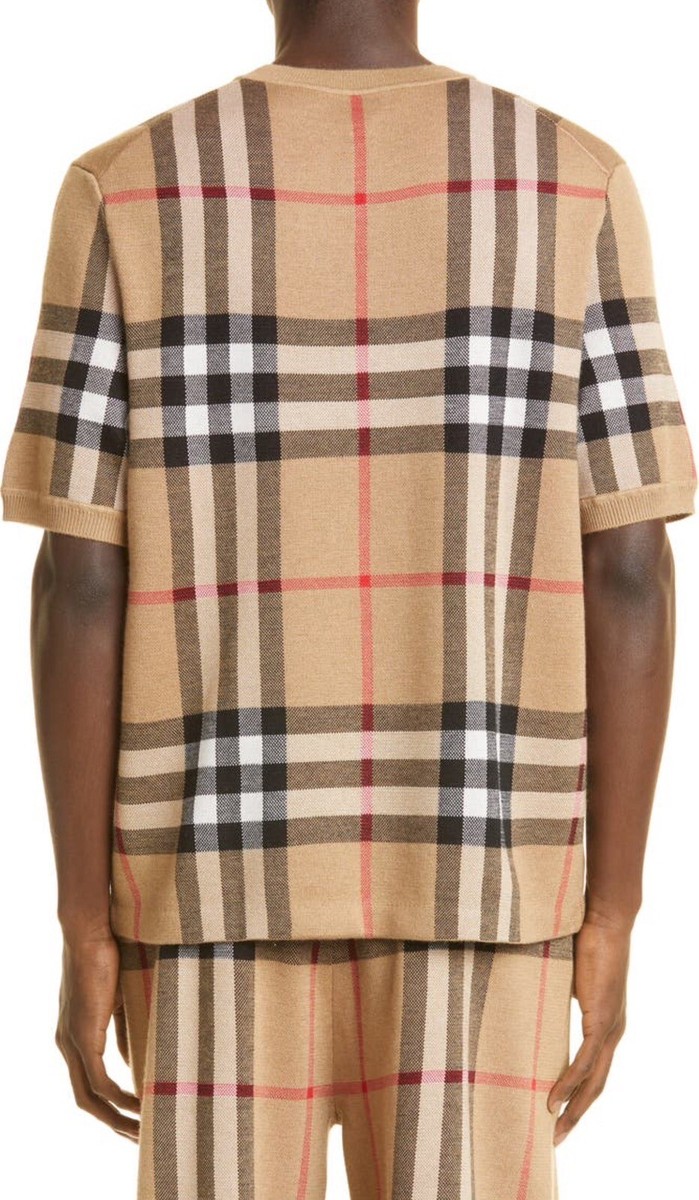 【送料&関税込】Burberry Sand Wool T-shirt Burberry Beige Silk & Wool Wells T-Shirt Burberry