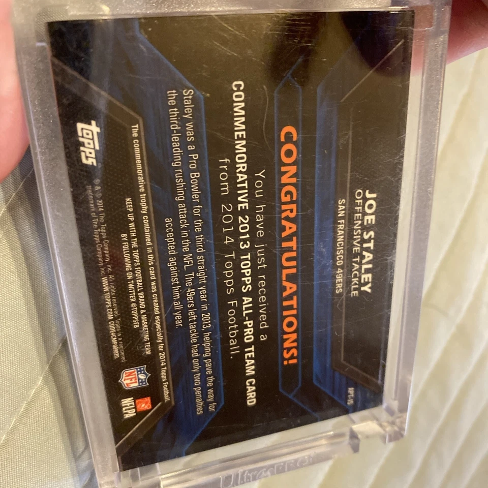 2014 Topps Commemorative 2013 Topps All-Pro Team 75/ 99 Joe Staley #APT-JS Foto 2 de 2