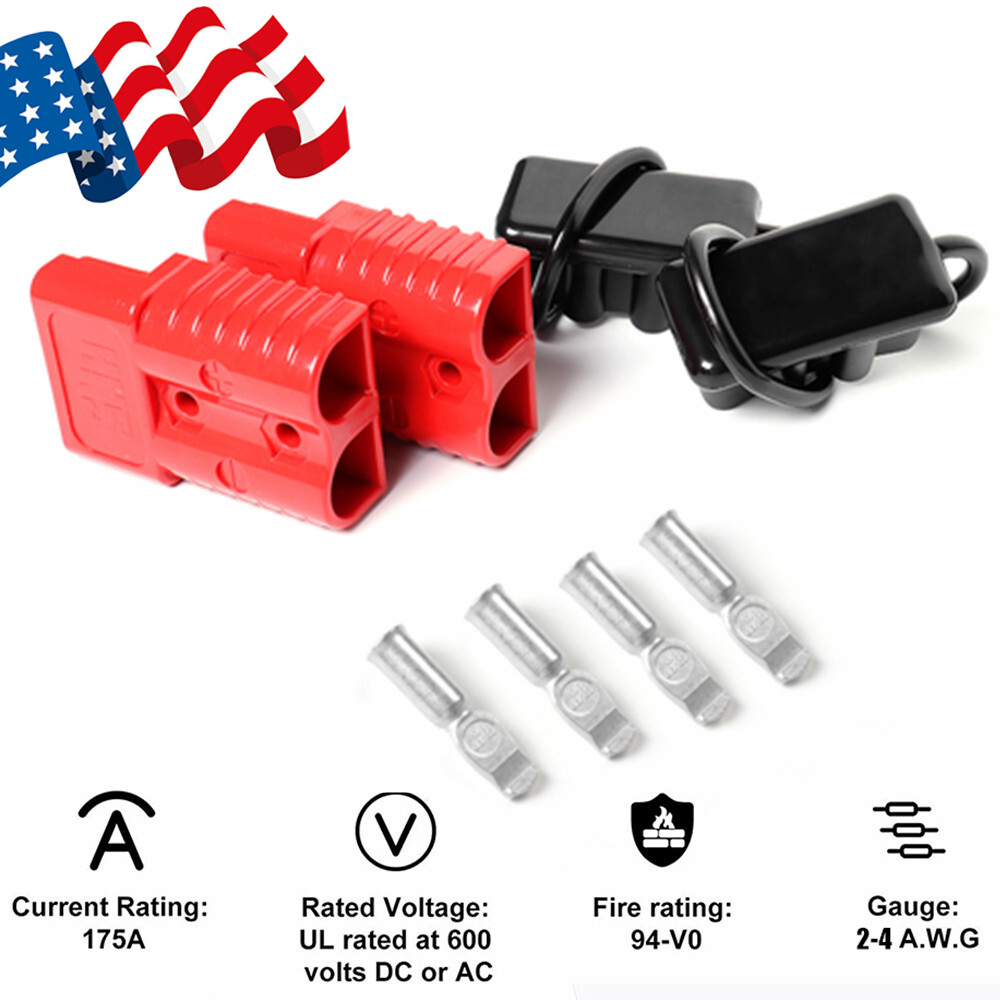 1Pair 175amps Car Battery Quick Connect Disconnect Plug Winch Connector