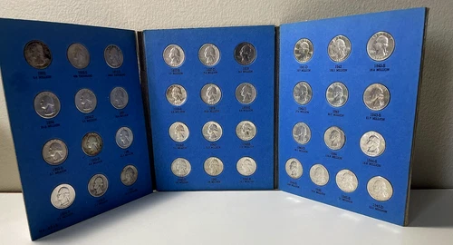 COMPLETE 1932-1945 Washington Quarter Set XF-BU Quality in Whitman Album