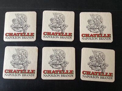 6 x Chatelle Napoleon Brandy 1970,s Australian issue Coasters 1/Sided