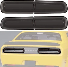 Smoked Tail Light Covers Rear Light Guards Trim For Dodge Challenger 2015-2023