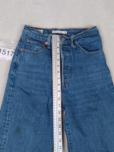Jeans rectos Levi's Premium Ribcage para mujer 26 (24x27) tiro alto azul denim - Imagen 3 de 11