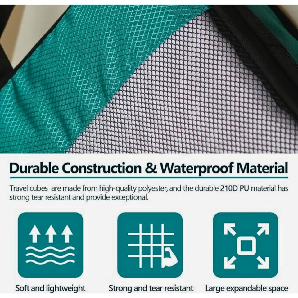 Compression Packing Cubes Set – 5 Lightweight Luggage Organizers bags for Travel - Image 3 of 4