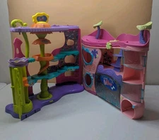 2 Littlest Pet Shop Playsets: Cozy Care Adoption Center + Swinging Circus *READ