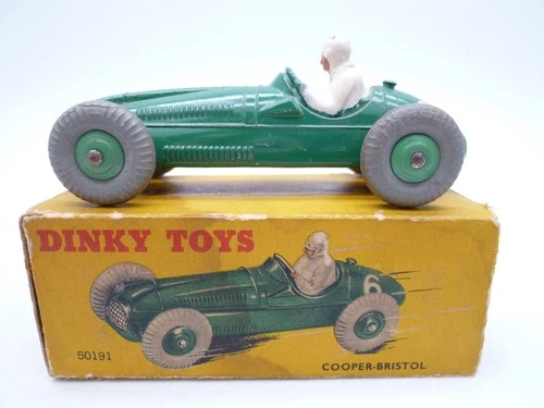 VINTAGE DINKY TOYS 23G COOPER BRISTOL GP RACING CAR IN ORIGINAL BOX 1952-54