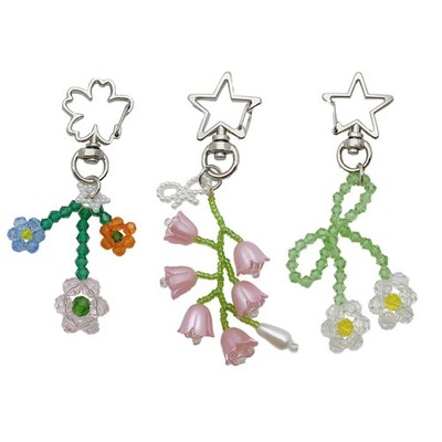 Flower Keychain Vibrant Colors Bag Pendant Stylish Key Holder Versatile for Keys