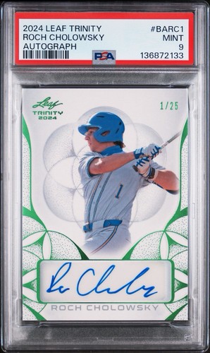 2024 Leaf Trinity Baseball Roch Cholowsky 01/25 Auto UCLA Bruins PSA 9