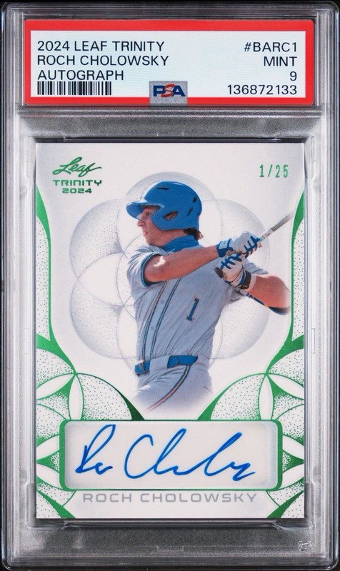 2024 Leaf Trinity Baseball Roch Cholowsky 01/25 Auto UCLA Bruins PSA 9