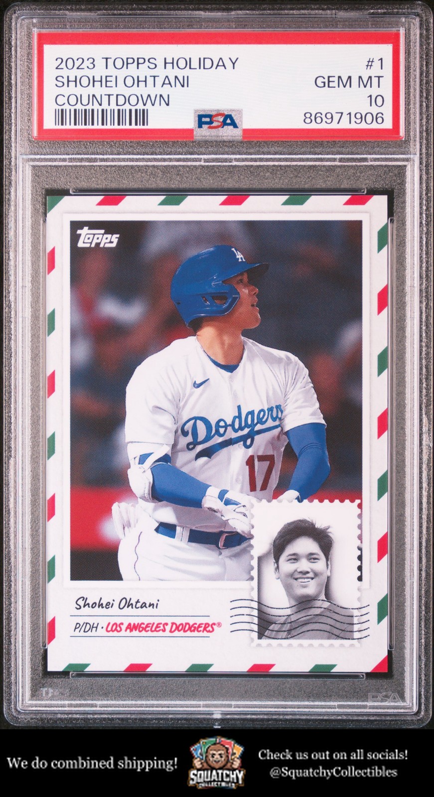2023 Topps MLB Holiday Countdown #1 Shohei Ohtani PSA 10
