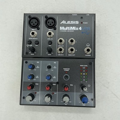Alesis MultiMix 4 USB Mixing Console  Black No Power Cord untested parts/repair