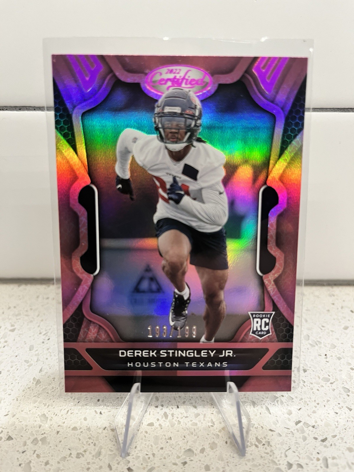 2022 Panini Certified Rookies Derek Stingley Jr. #143 Mirror Pink /199 (RC)