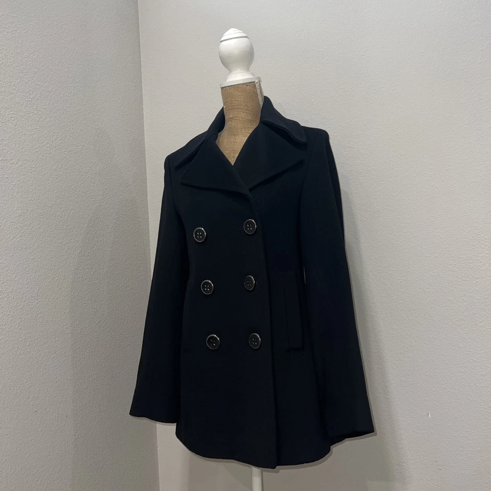 Abrigo Vintage 100% Lana Guisante Mujer Talla 8 Fleurette Nuevo Sin Etiquetas Hecho en EE. UU. Foto 3 de 4